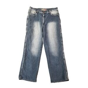 Alpha 17 A-17 Jeans men's 38x32 Loose baggy straight blue denim pants Y2K